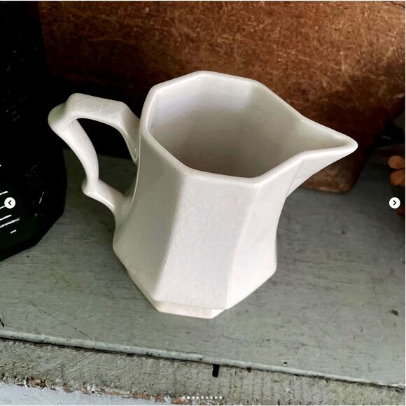 Vintage Independence Ironstone Interpace Japan Octagonal White Creamer - Picture 2 of 9